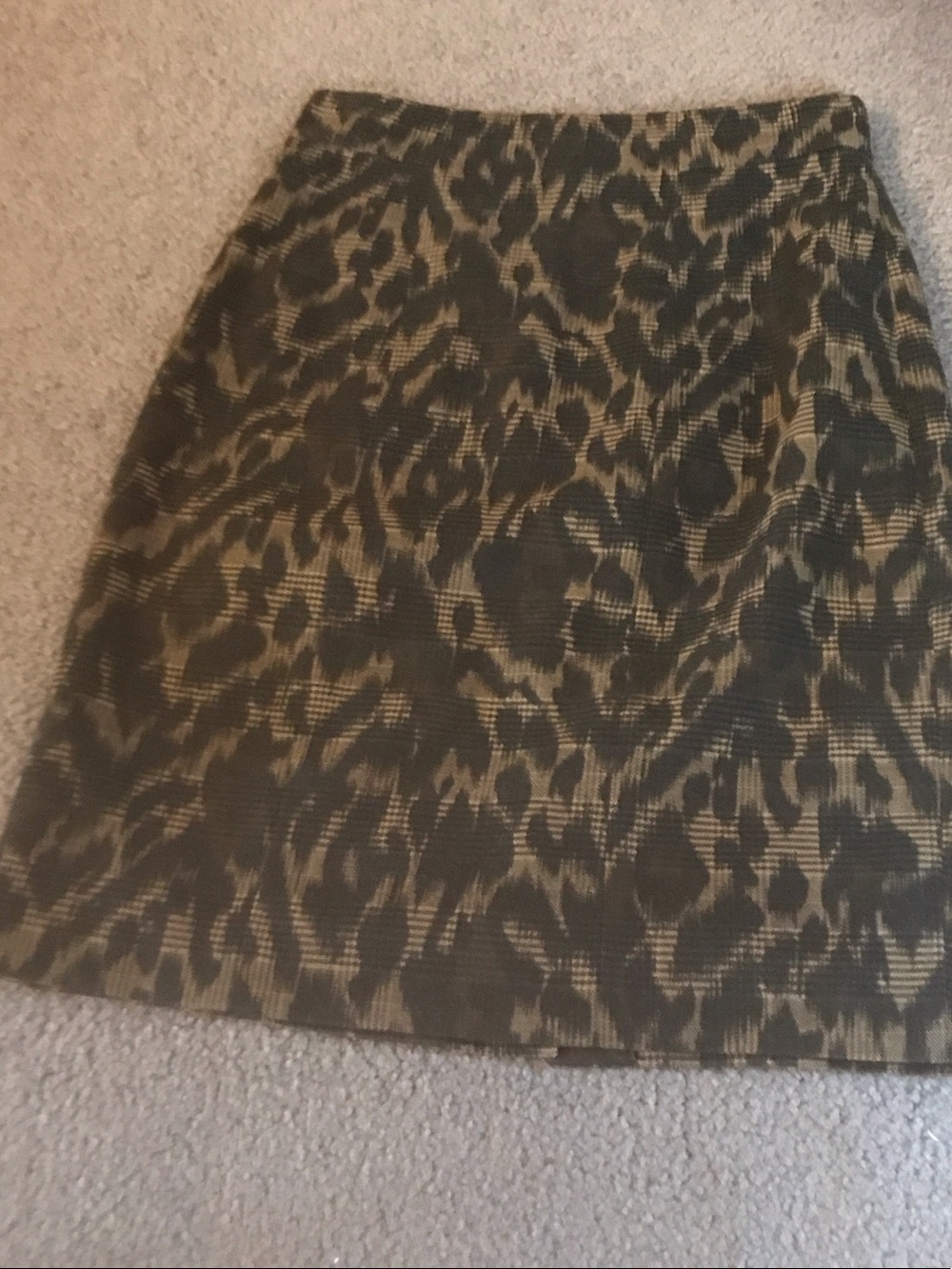 Tahari Leopard Print A-Line Skirt in Black and Brown